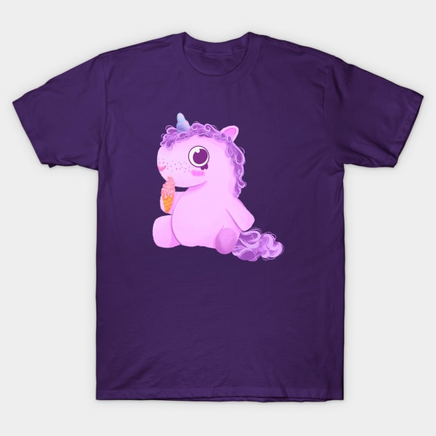 Cute Unicorn Ice cream T-Shirt by desiisart